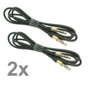 2x AUX Audio Kabel 3,5mm Schwarz Klinkenstecker Klinke für Stereo MP3 iPhone iPod Auto