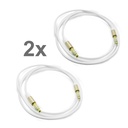 2x AUX Audio Kabel 1m 3,5mm Weiß Klinkenstecker für Stereo MP3 iPhone iPod Auto