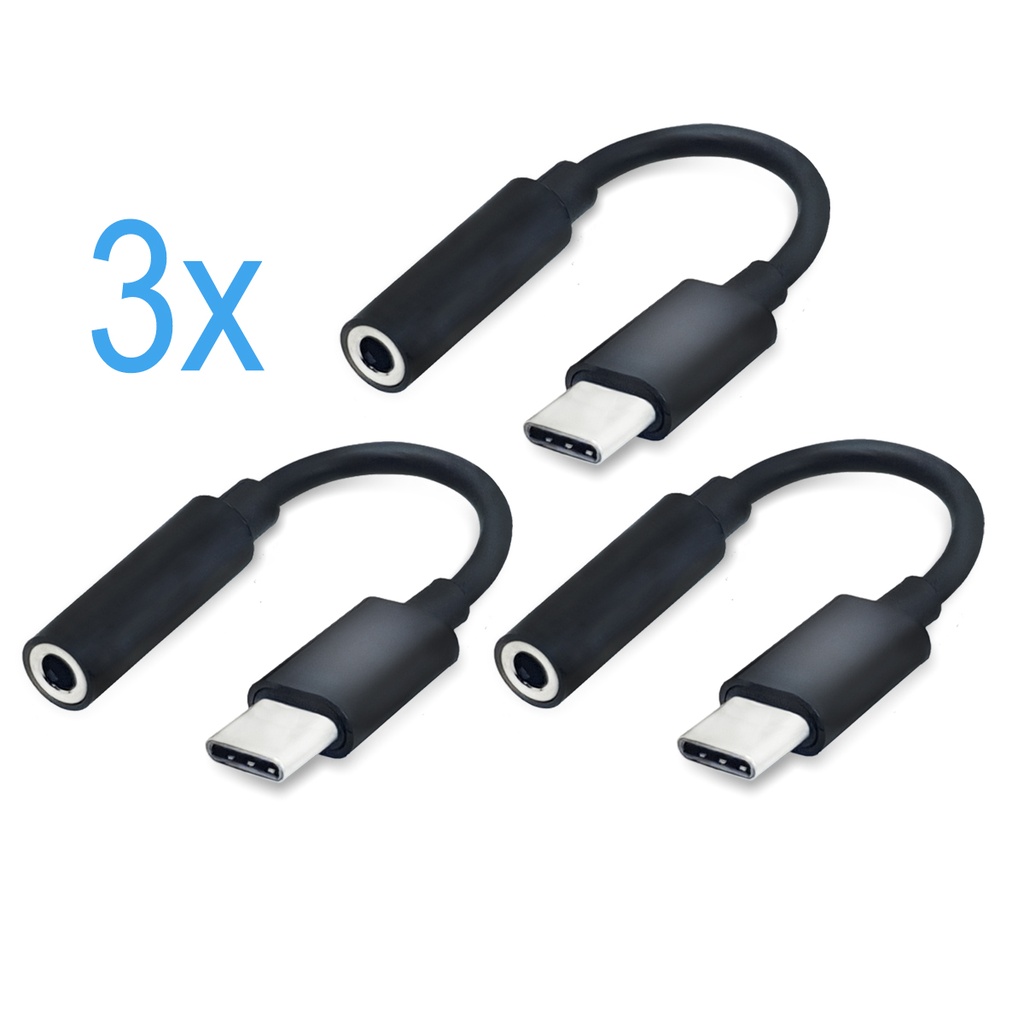 [DNG-0-2041] 3x USB C auf 3,5 mm Klinke AUX Adapter Kopfhörer Audio Handy Kabel