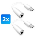 2x USB C auf 3,5 mm Klinke AUX Adapter Kopfhörer Audio Handy Kabel Weiß
