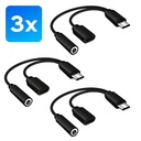 3x 2 in 1 USB C auf 3,5 mm Klinke AUX Adapter Kopfhörer Audio Handy Kabel Y Split