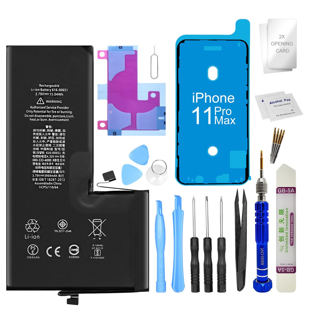 [DNG-0-1981] Ersatzakku für Apple iPhone 11 Pro MAX Akku Li-Ion - Ersetzt APN 616-00653 + Werkzeugset