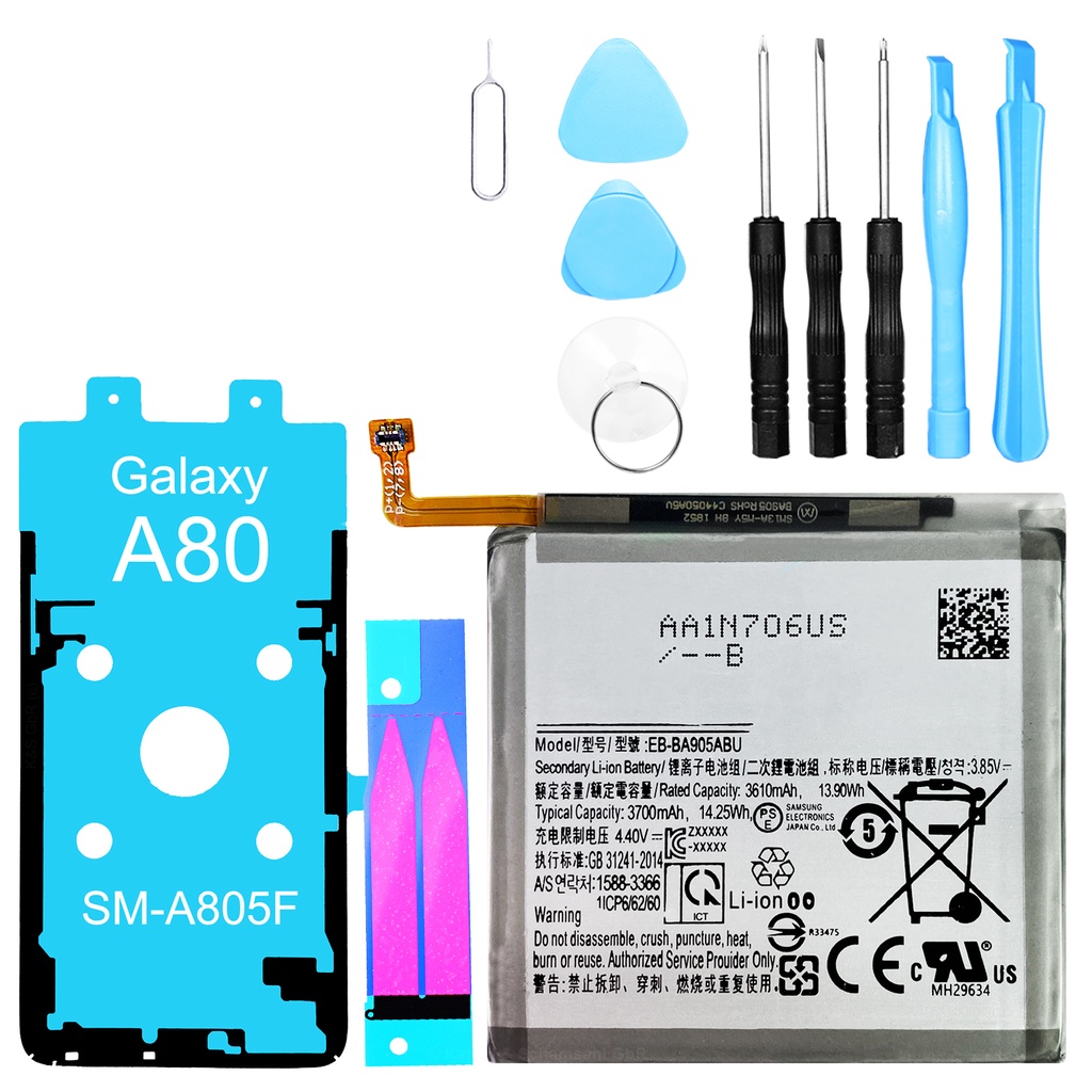 [DNG-0-1984] Akku kompatibel zu Samsung Galaxy A80 SM-A805F / A90 A908B - ersetzt EB-BA905ABU 3700mAh + Werkzeugset