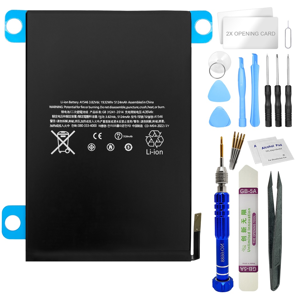 [DNG-0-1985] Ersatzakku für Apple iPad Mini 4 Akku Li-Ion - Ersetzt APN A1538 A1546 + Werkzeugset