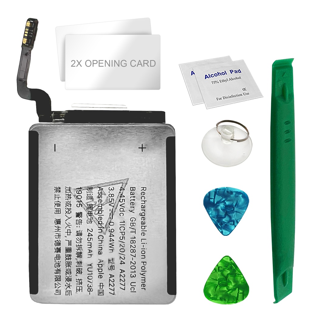 [DNG-0-1991] Ersatzakku für Apple Watch Serie 5 / 40 mm Akku Li-Ion - Ersetzt A2277 | A2092 - Werkzeugset