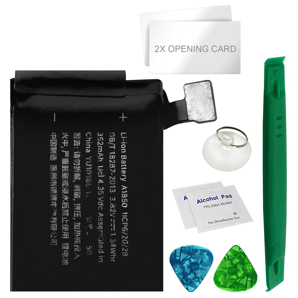 [DNG-0-2009] Ersatzakku für Apple Watch Serie 3 / 42 mm LTE Akku Li-Ion - Ersetzt A1850 - Werkzeugset