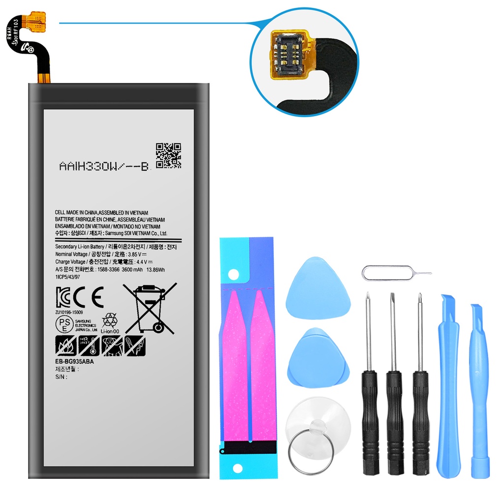 [DNG-0-2028] Ersatzakku Samsung Galaxy S7 Edge SM-G935A ersetzt EB-BG935ABE mit Werkzeugset