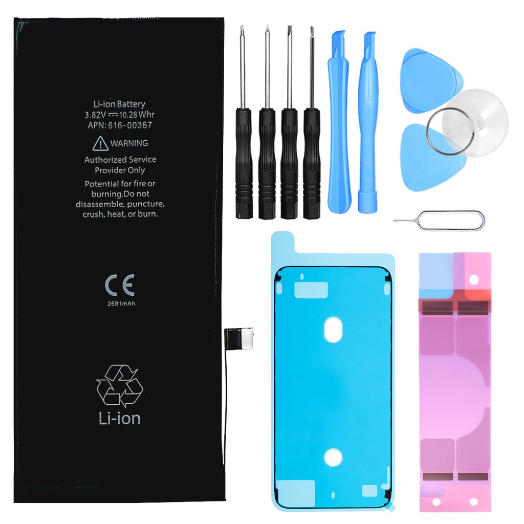 [DNG-0-2046] Ersatzakku Apple iPhone 8 Plus / 8+ Akku Li-Ion - Ersetzt APN 616-00361 + Werkzeugset + Klebestreifen + Kleberahmen