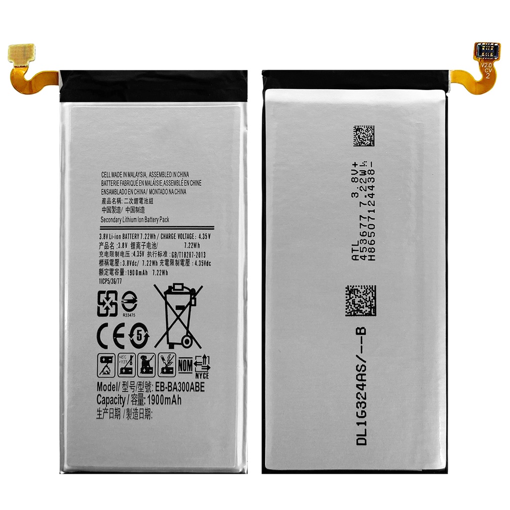 [DNG-0-2426] Akku kompatibel zu Samsung Galaxy A3 (2015) SM-A300F / A3 Duos A300G ersetzt EB-BA300ABE 1900mAh