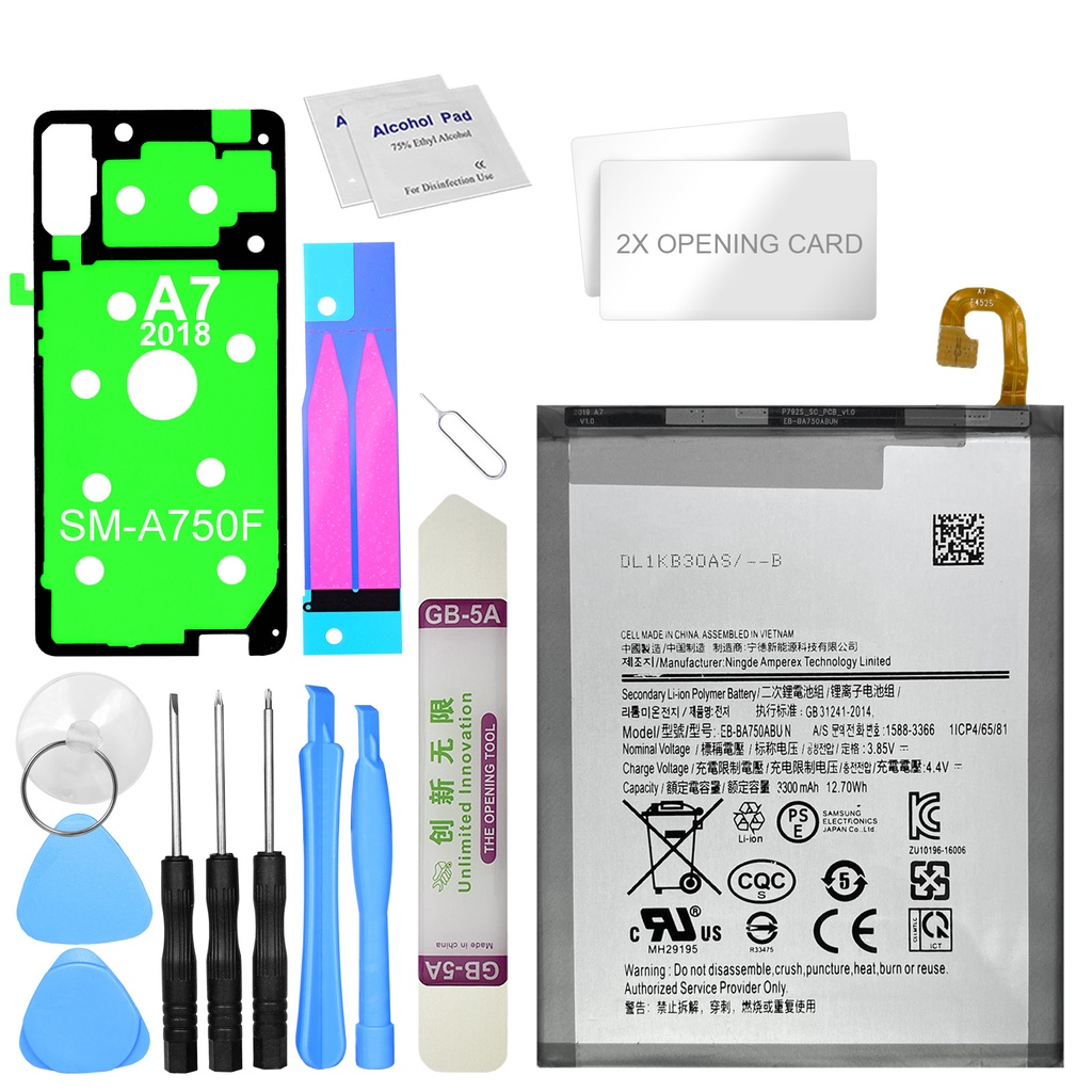 [DNG-0-2788] Akku für Samsung Galaxy A7 2018 SM-A750F /  A105F EB-BA750ABU A730x Li-Ion Ersatzakku  + Werkzeugset