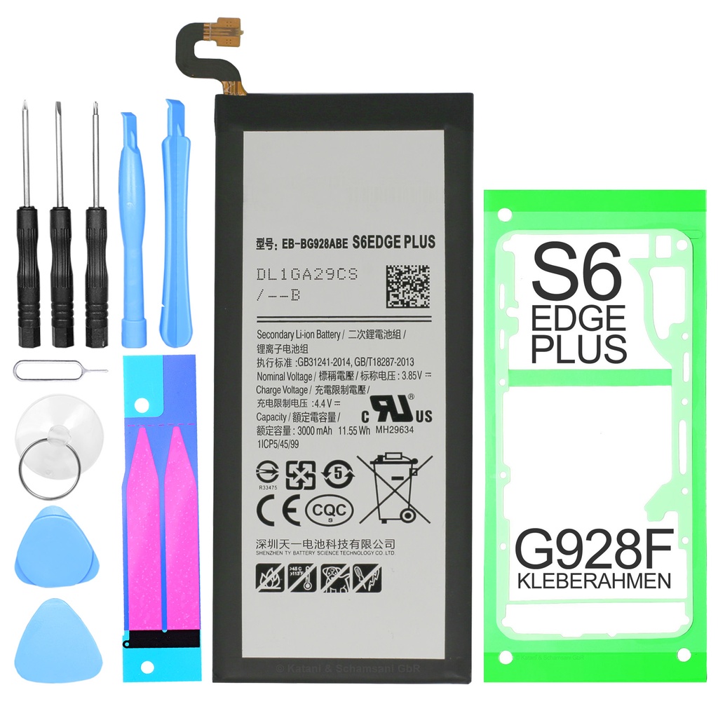 [DNG-0-2792] Ersatzakku Akku für Samsung Galaxy S6 Edge Plus G928F EB-BG928ABE + Werkzeug + Kleberahmen
