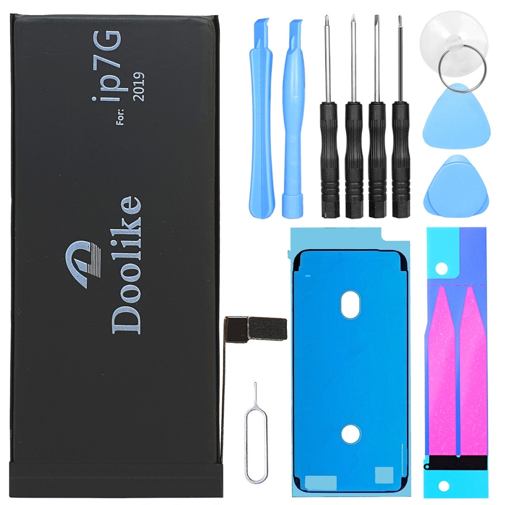 [DNG-0-2801] Akku iPhone 7 Ersatzakku High Power Li-Polymer mit 0 Cycle + Werkzeugset und Klebestreifen + Kleberahmen