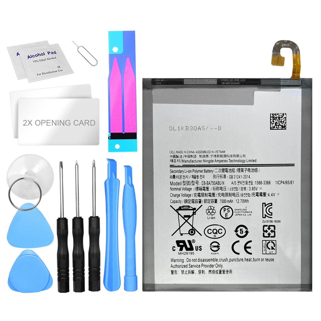 [DNG-0-2831] Akku für Samsung Galaxy A10 2019 SM-A105F / A7 2018 A750F EB-BA750ABU A730x Li-Ion + Werkzeugset