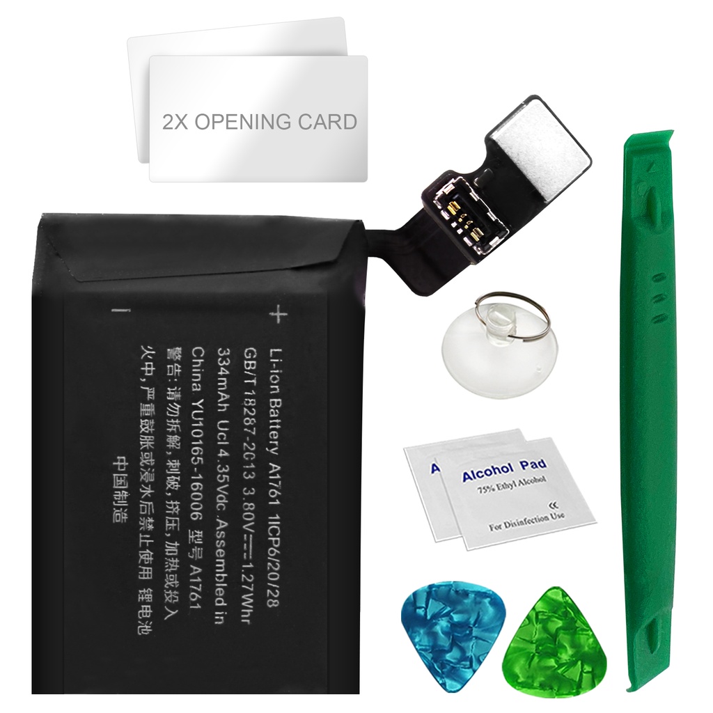 [DNG-0-2836] Ersatzakku für Apple Watch Serie 2 / 42 mm Akku Li-Ion - Ersetzt A1761 - Werkzeugset