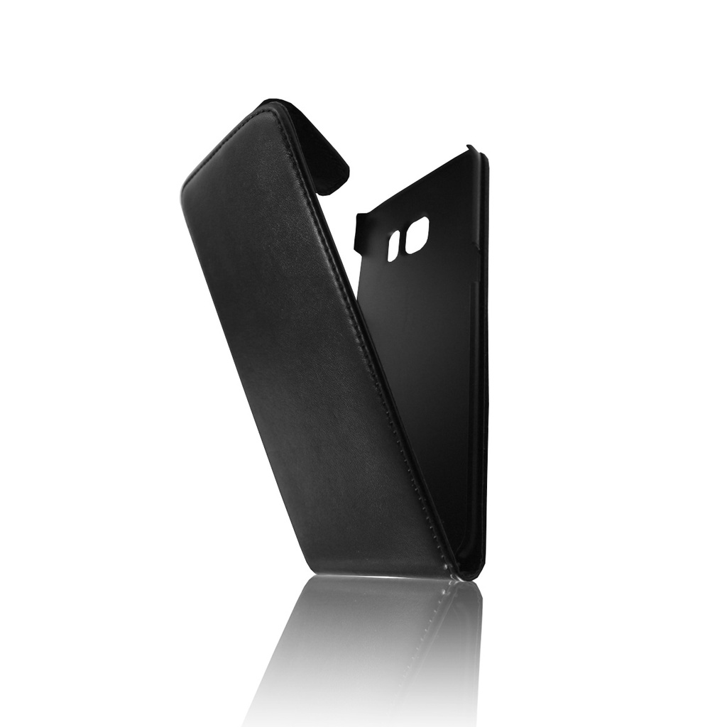 [DNG-0-2279] Vertikal Flip Case Hülle Schwarz für Samsung Galaxy S6 Edge Handy
