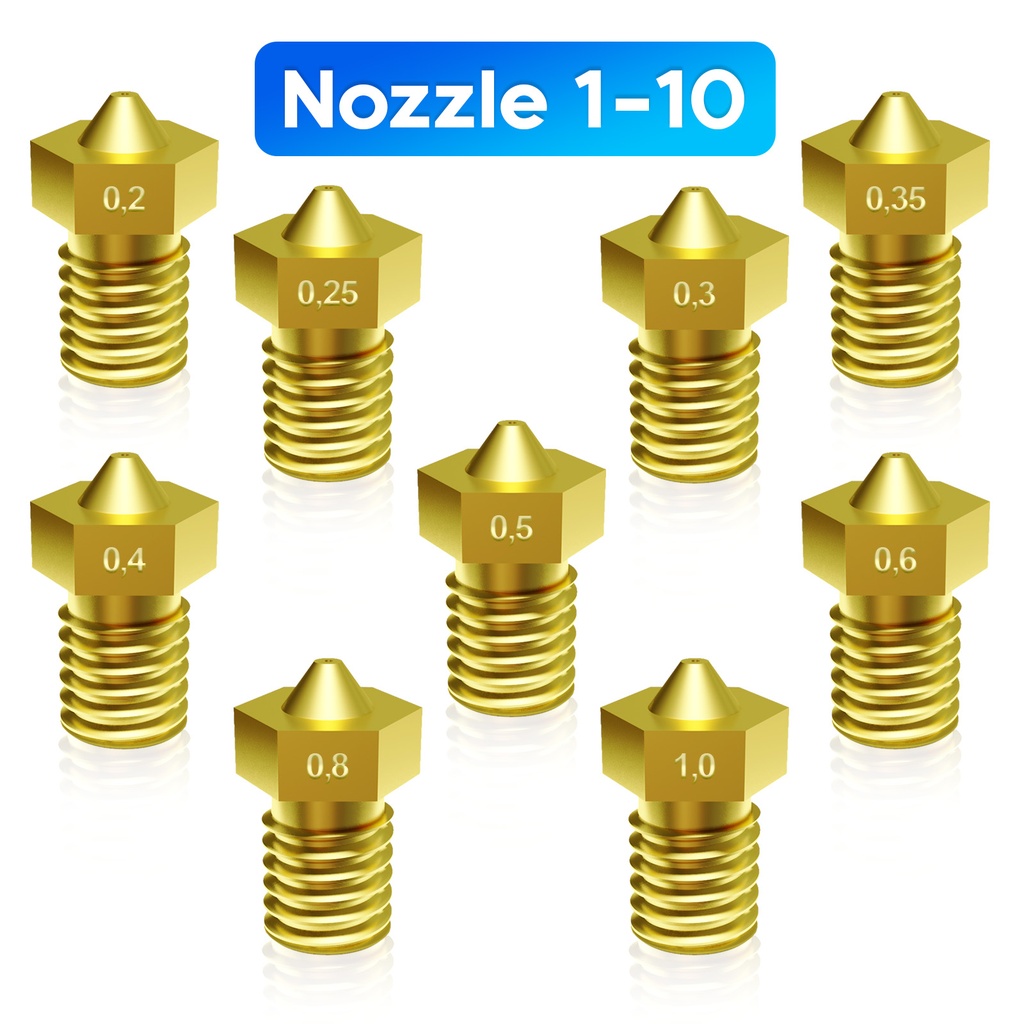 [3DG-0-1846] Nozzle für 3D Drucker Extruder Druckkopf für 1,75mm Filament (1, 0.25 mm)